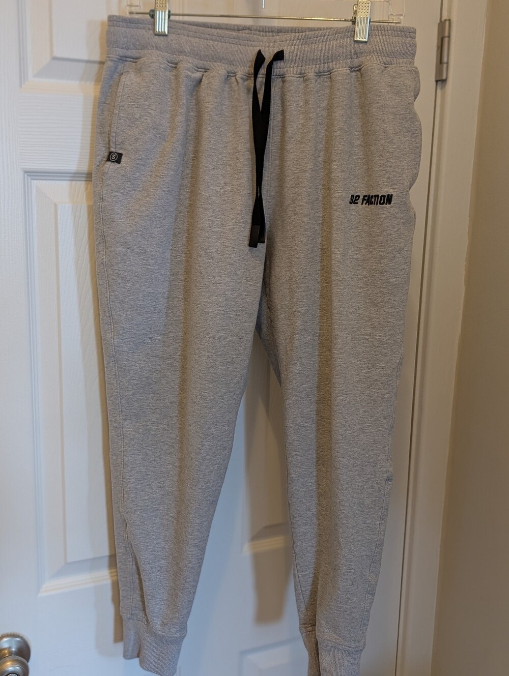 Athleisure Fleece Jogger Sweatpants Gray Tapered Lounge Gym Men's S - S2 Faction